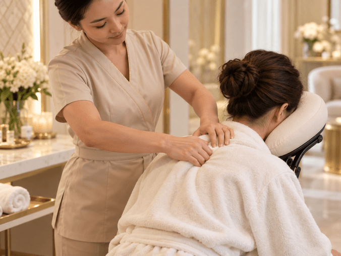 Relaxing professional back massage