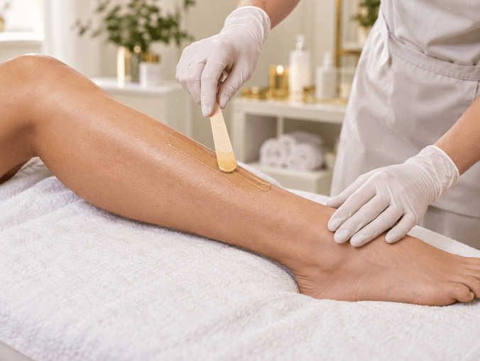 Professional salon body waxing treatment