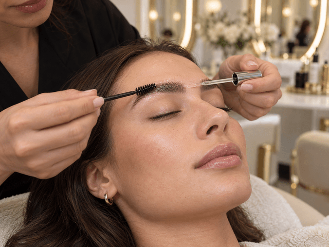 Professional brow lamination treatment