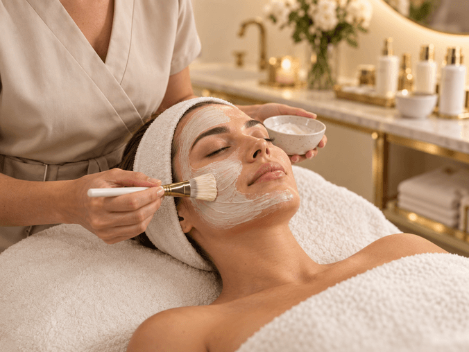 Relaxing professional facial treatment