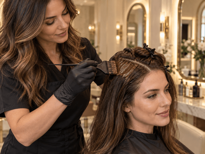 Professional hair colouring service