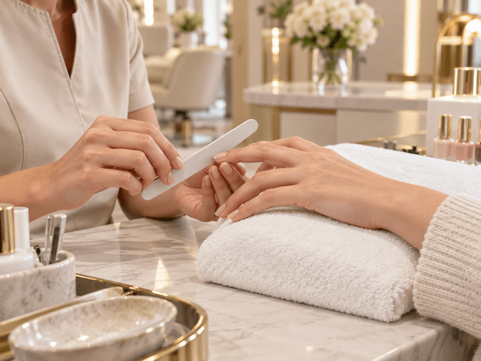 Professional manicure and nail treatment
